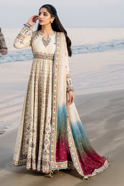 Jazmin | Shahkaar Luxury Lawn 25 | SL25-D9 Custom Size Ivory Lawn