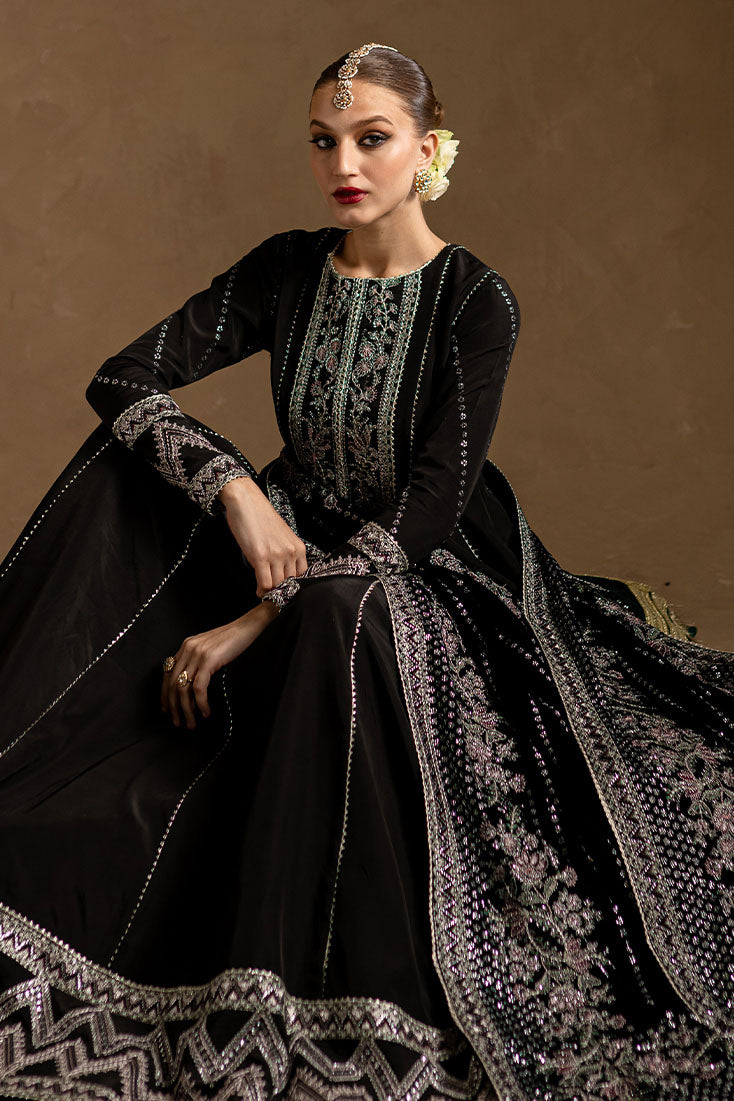 Marjjan | De Rose Velvet | MRV-14 (BLACK) Custom Size Black Raw Silk