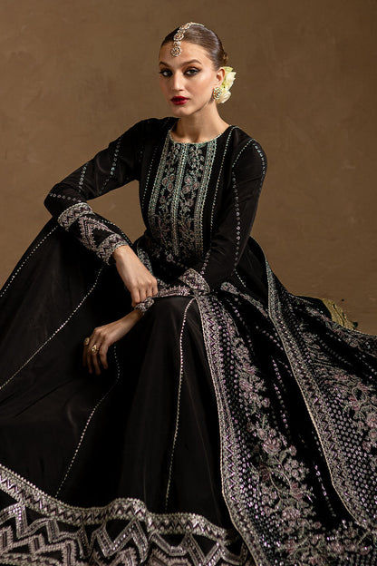 Marjjan | De Rose Velvet | MRV-14 (BLACK) Custom Size Black Raw Silk