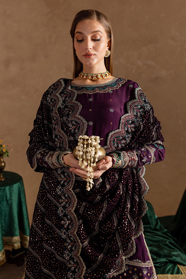 Marjjan | De Rose Velvet | MRV-12 (PURPLE) M Deep Purple Raw Silk