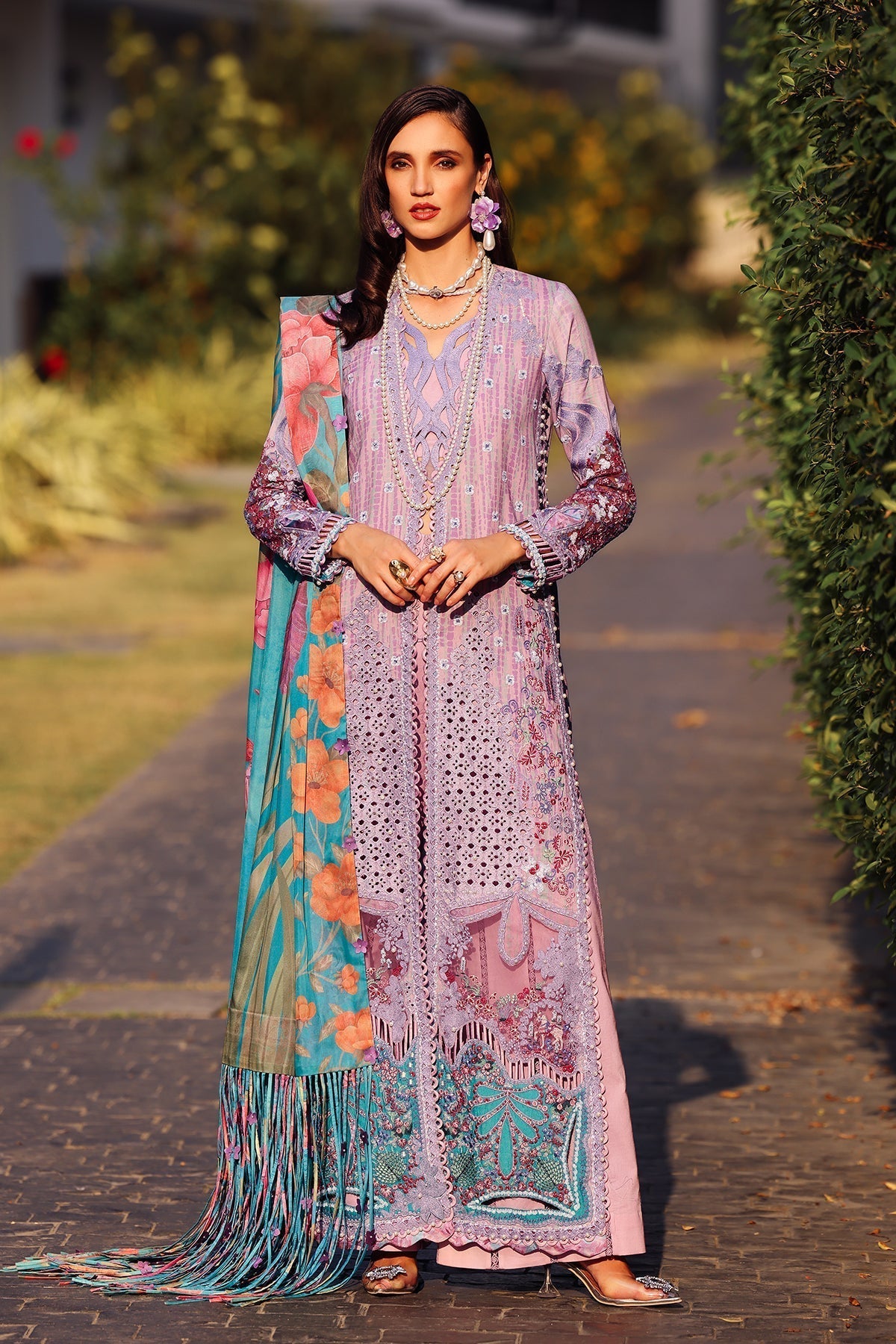 Afrozeh | Lawn 25 | Chrysa XS Lilac Lawn
