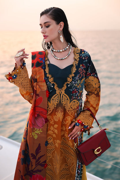 Afrozeh | Lawn 25 | Halcy Custom Size Mustard Lawn