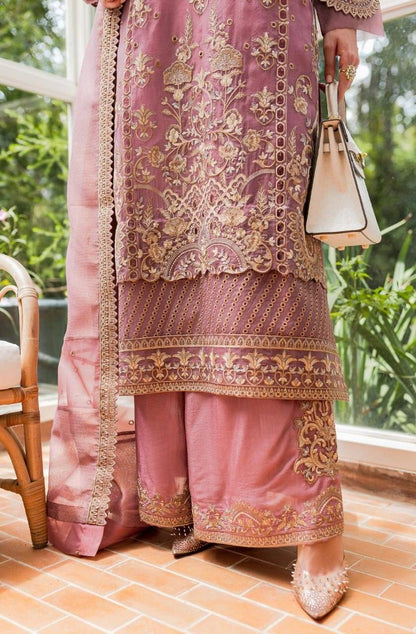 Maryum N Maria | Sorina Luxury Chiffon 23 | Dusty Rose (MW23-509) - Pakistani Designer Dress - by Maryum N Maria | Type: Formal - 100% Original at Saira Sultan