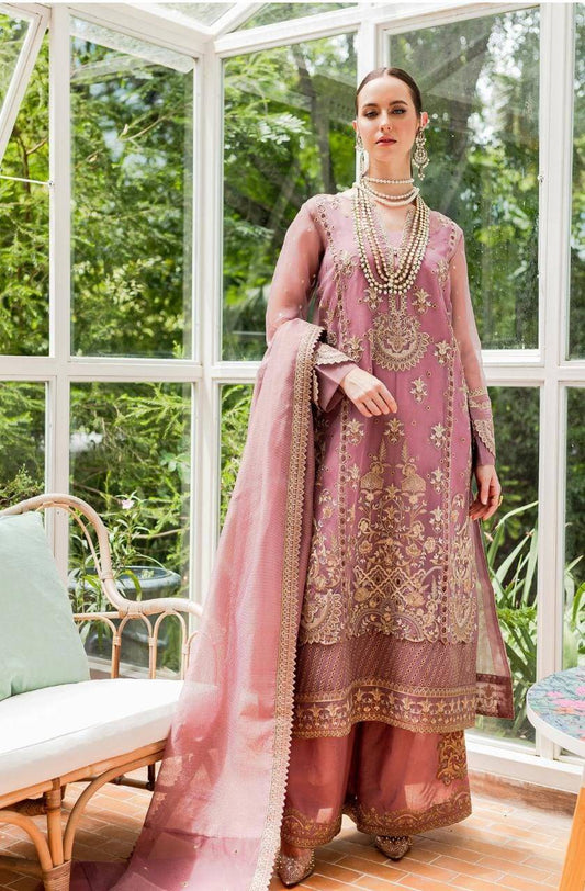 Maryum N Maria | Sorina Luxury Chiffon 23 | Dusty Rose (MW23-509) - Pakistani Designer Dress - by Maryum N Maria | Type: Formal - 100% Original at Saira Sultan