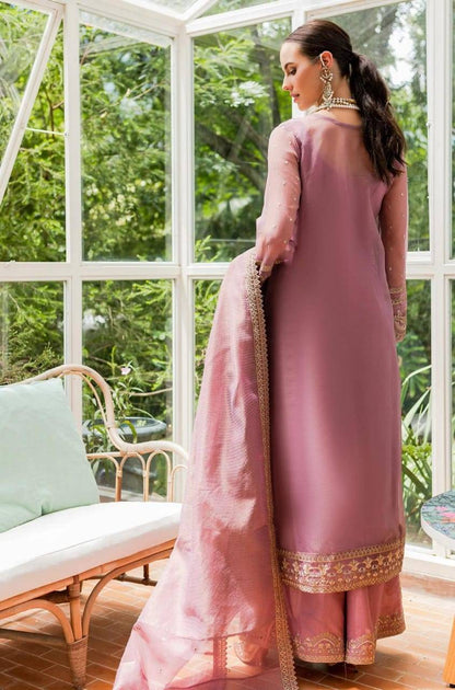 Maryum N Maria | Sorina Luxury Chiffon 23 | Dusty Rose (MW23-509) - Pakistani Designer Dress - by Maryum N Maria | Type: Formal - 100% Original at Saira Sultan