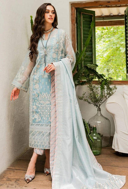 Maryum N Maria | Sorina Luxury Chiffon 23 | Sky Light (MW23-502) - Pakistani Designer Dress - by Maryum N Maria | Type: Formal - 100% Original at Saira Sultan