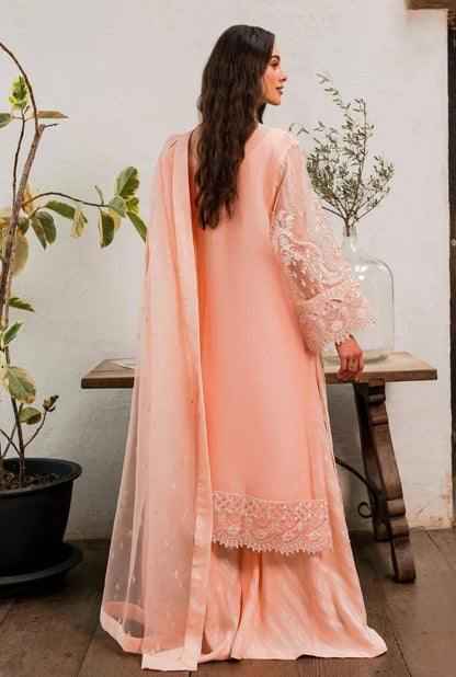 Maryum N Maria | Sorina Luxury Chiffon 23 | Peach Parfait (MW23-505) - Pakistani Designer Dress - by Maryum N Maria | Type: Formal - 100% Original at Saira Sultan