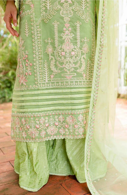 Maryum N Maria | Sorina Luxury Chiffon 23 | Lilly Green (MW23-506) - Pakistani Designer Dress - by Maryum N Maria | Type: Formal - 100% Original at Saira Sultan