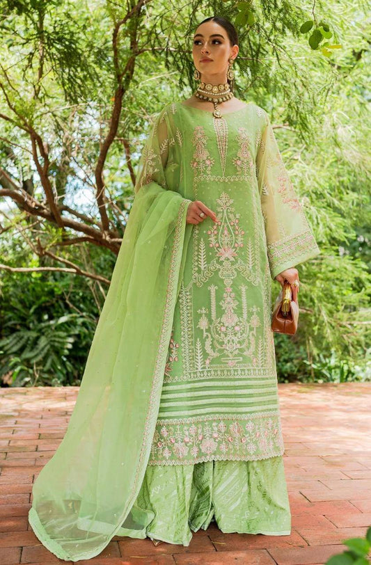 Maryum N Maria | Sorina Luxury Chiffon 23 | Lilly Green (MW23-506) - Pakistani Designer Dress - by Maryum N Maria | Type: Formal - 100% Original at Saira Sultan