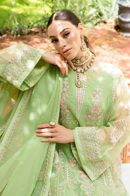 Maryum N Maria | Sorina Luxury Chiffon 23 | Lilly Green (MW23-506) - Pakistani Designer Dress - by Maryum N Maria | Type: Formal - 100% Original at Saira Sultan