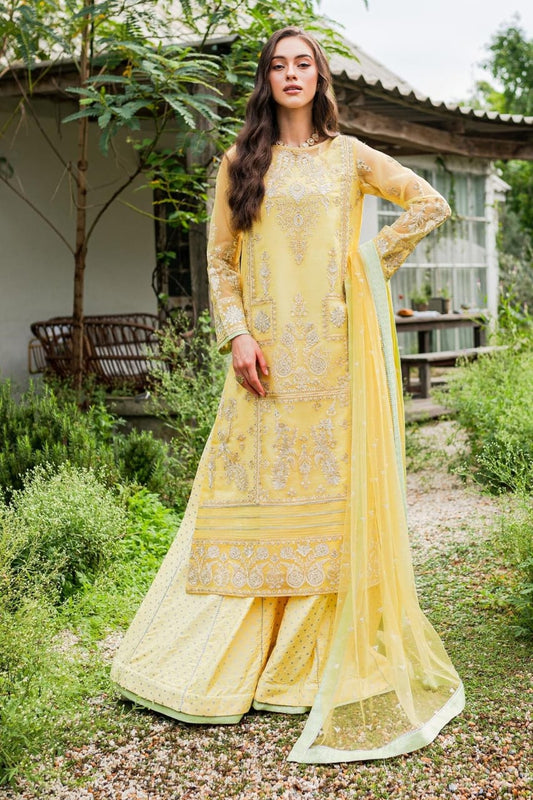 Maryum N Maria | Sorina Luxury Chiffon 23 | Lemon Zest (MW23-508) - Pakistani Designer Dress - by Maryum N Maria | Type: Formal - 100% Original at Saira Sultan