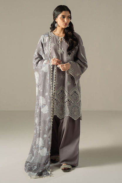 Cross Stitch | Chikankari Lawn 25 | WHISPER ASH XS Gray Lawn