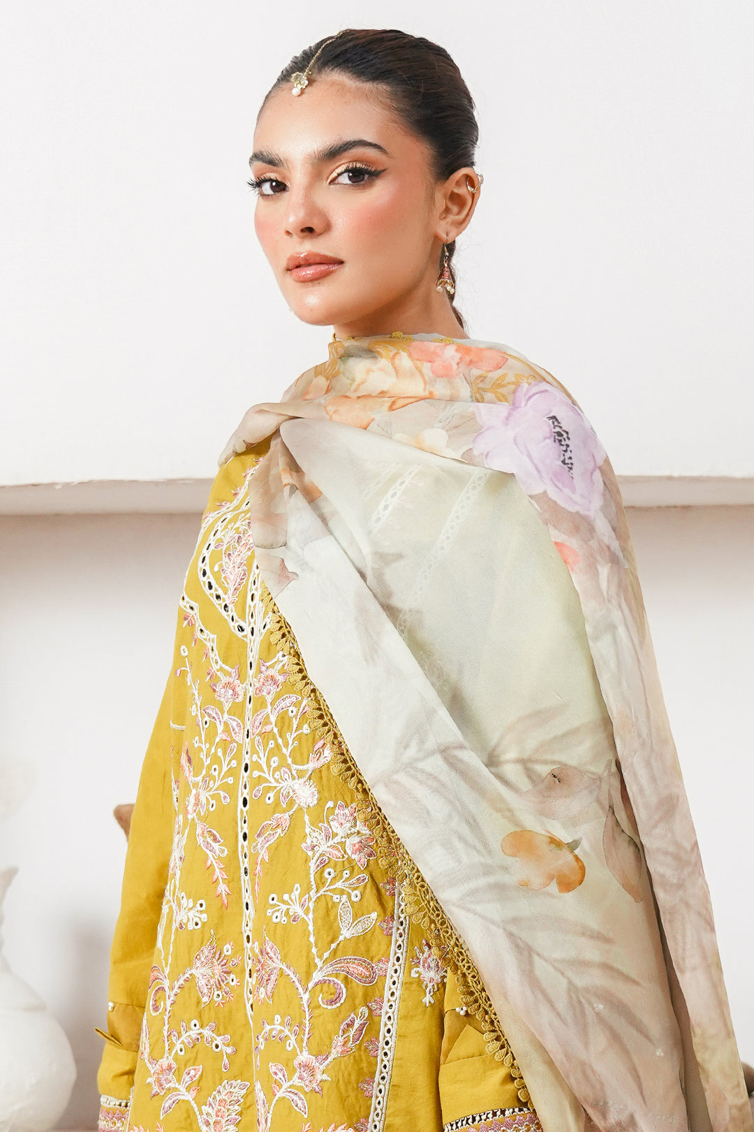 Zellbury | Unstitched 3 Piece Cambric | Embroidered Shirt Shalwar Dupatta - 0156 Default Title