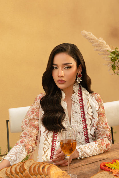 Saira Rizwan | Luxury Lawn 25 | MAYA-SRL25-06 L Ivory Lawn