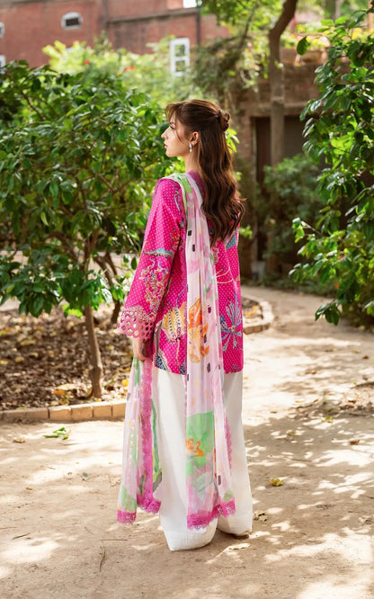 Asifa and Nabeel | Yakin Summer 25 | Roseveil-(YKL25-10) S Hot Pink Lawn