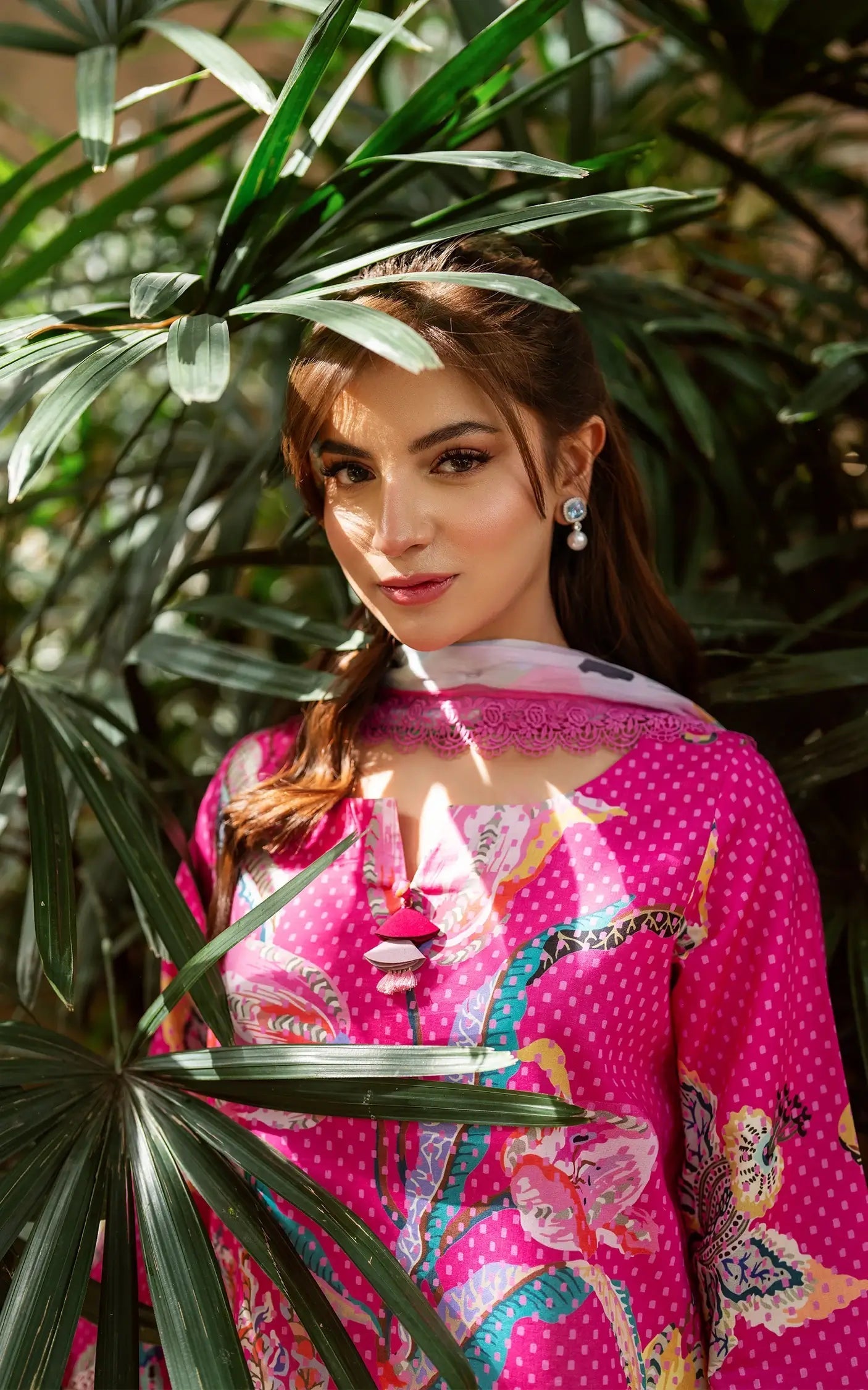 Asifa and Nabeel | Yakin Summer 25 | Roseveil-(YKL25-10) M Hot Pink Lawn