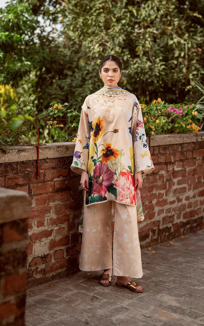 Asifa and Nabeel | Yakin Summer 25 | Bloomlight-(YKL25-13) Light Pink L Lawn