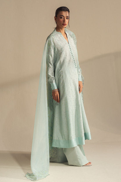 Zara Shahjahan | Fall Festive 24 | ZC-2068 L Aqua Blue Raw Silk