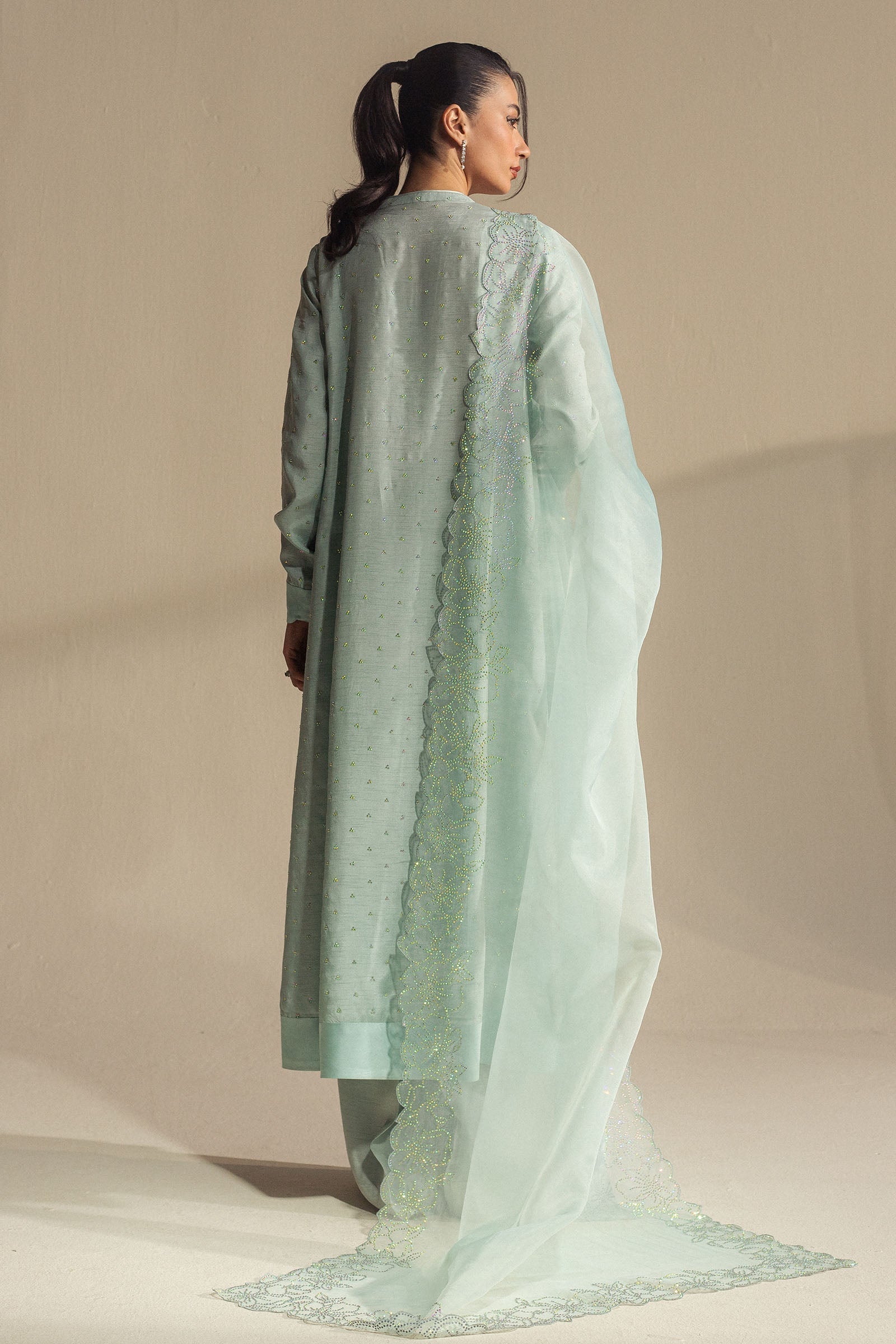 Zara Shahjahan | Fall Festive 24 | ZC-2068 S Aqua Blue Raw Silk