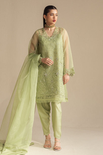 Zara Shahjahan | Fall Festive 24 | ZC-2074 XS Pistachio Green Organza