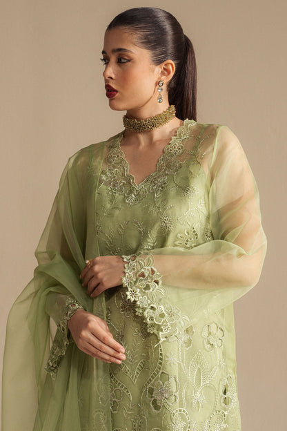 Zara Shahjahan | Fall Festive 24 | ZC-2074 S Pistachio Green Organza