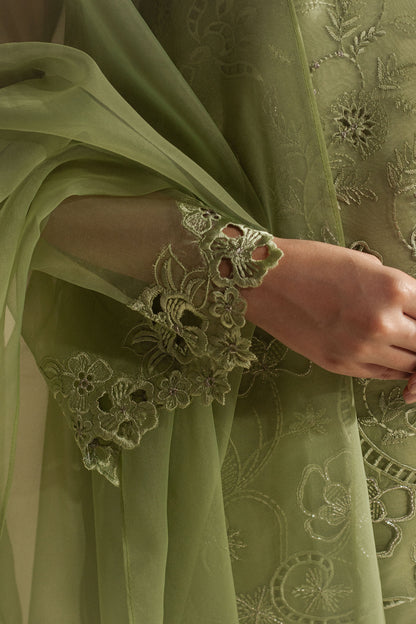 Zara Shahjahan | Fall Festive 24 | ZC-2074 L Pistachio Green Organza