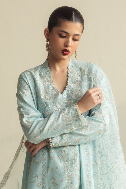 Zara Shahjahan | Fall Festive 24 | ZC-2077 M Ice Blue Raw Silk
