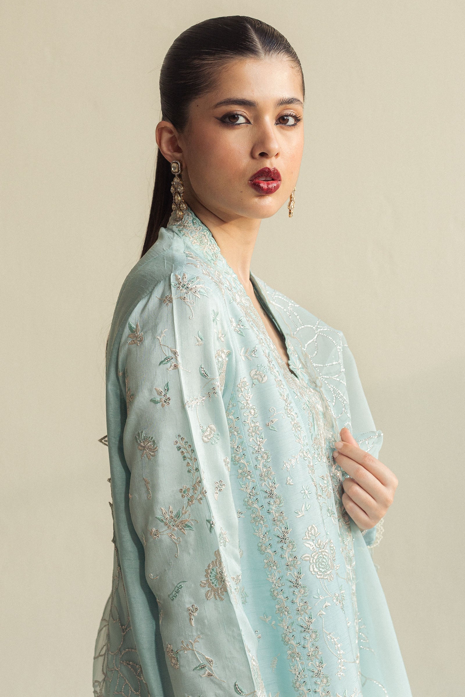 Zara Shahjahan | Fall Festive 24 | ZC-2077 L Ice Blue Raw Silk