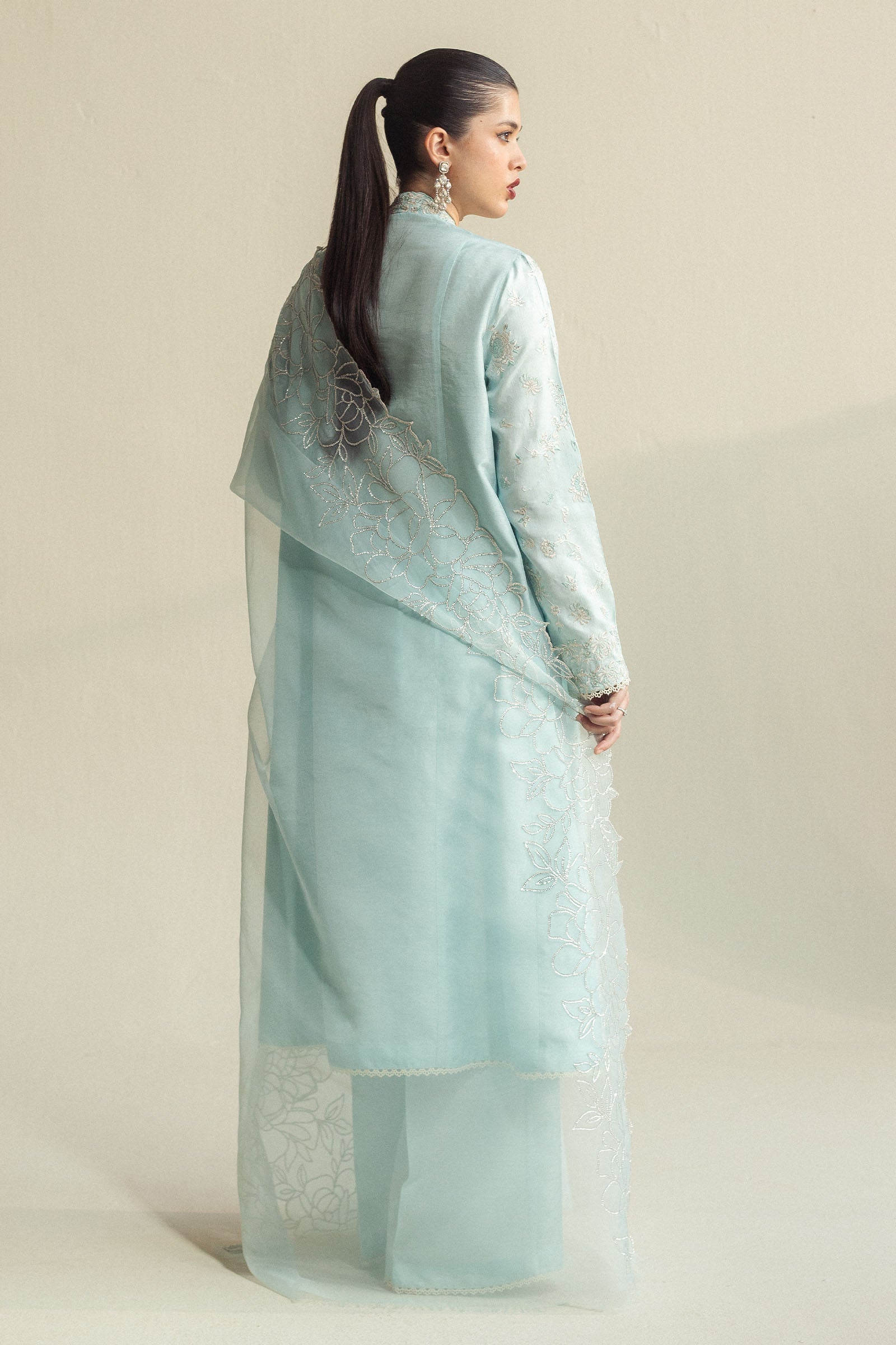 Zara Shahjahan | Fall Festive 24 | ZC-2077 S Ice Blue Raw Silk
