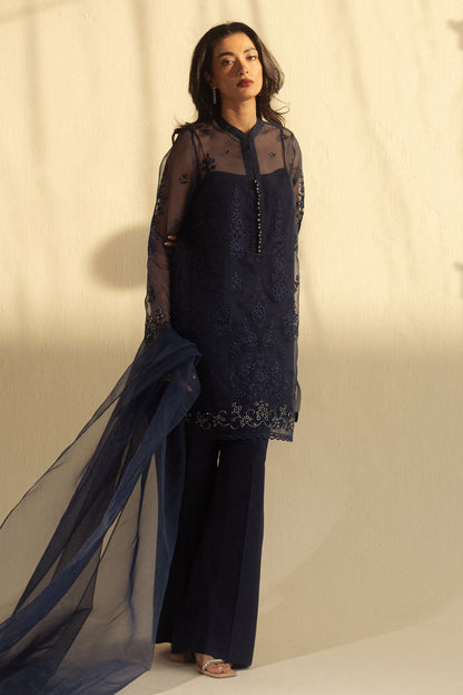 Zara Shahjahan | Fall Festive 24 | ZC-2079 S Midnight Blue Organza