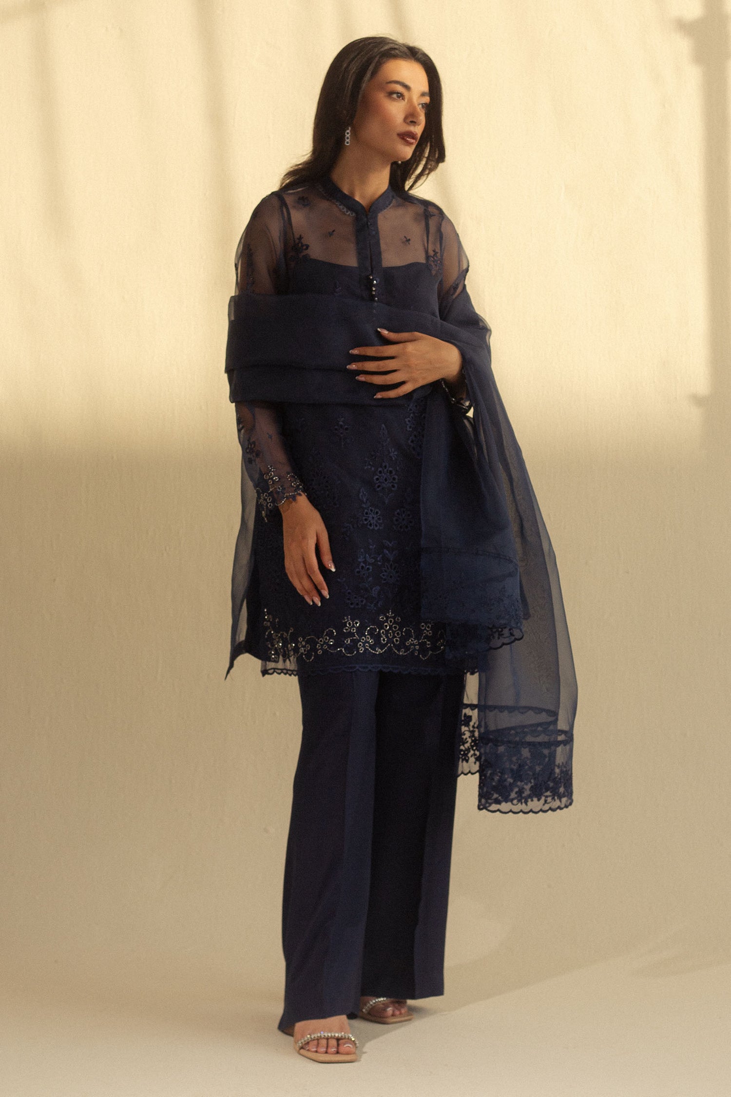 Zara Shahjahan | Fall Festive 24 | ZC-2079 XS Midnight Blue Organza