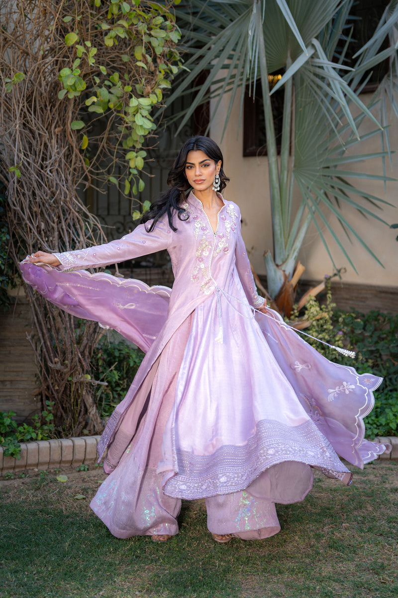 Wahaj M Khan | Pari Collection | Lilac Anarkali - Pakistani Designer Dress - by Wahaj M Khan - Type : Ladies Clothes - 100% Original at Saira Sultan
