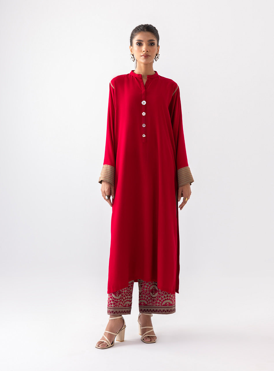 Zainab Chottani | Aara Casual Pret | Prime Rose XS Red Ecovero Viscose