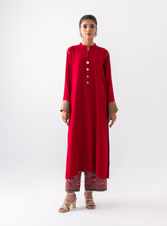 Zainab Chottani | Aara Casual Pret | Prime Rose XS Red Ecovero Viscose