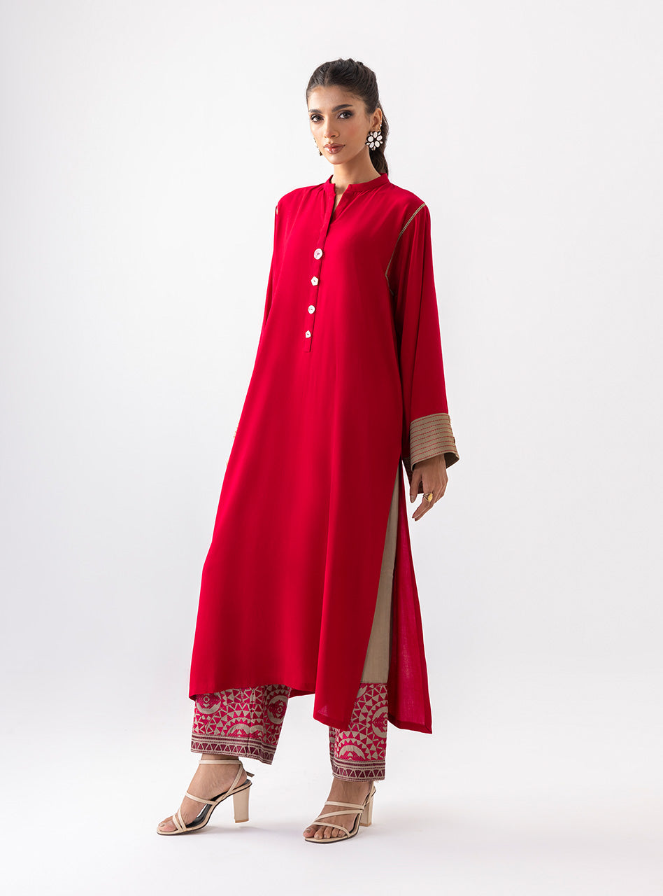 Zainab Chottani | Aara Casual Pret | Prime Rose M Red Ecovero Viscose