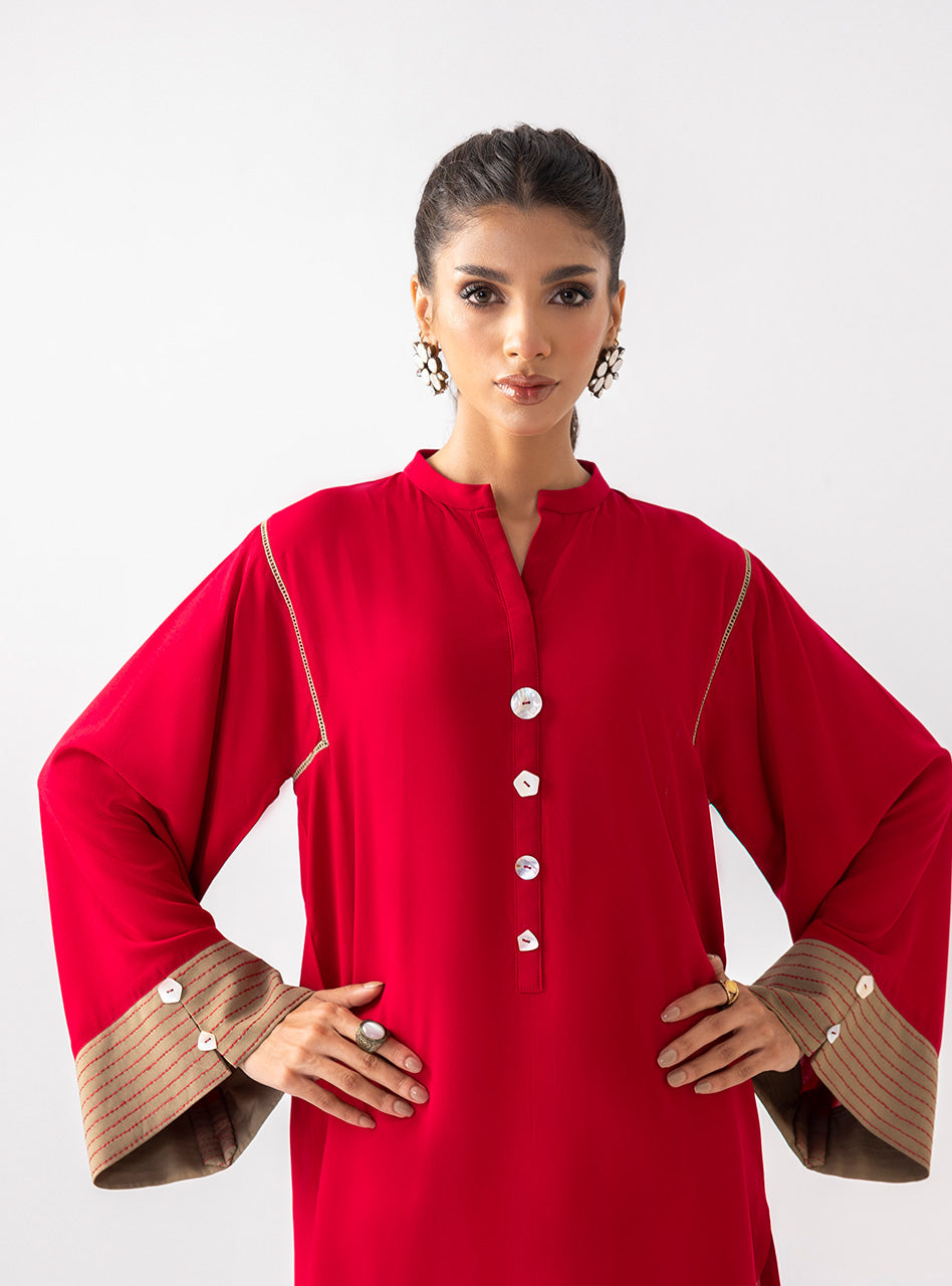 Zainab Chottani | Aara Casual Pret | Prime Rose S Red Ecovero Viscose