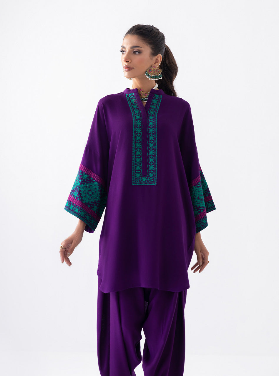 Zainab Chottani | Aara Casual Pret | Blushing Plum M Dark Purple Ecovero Viscose