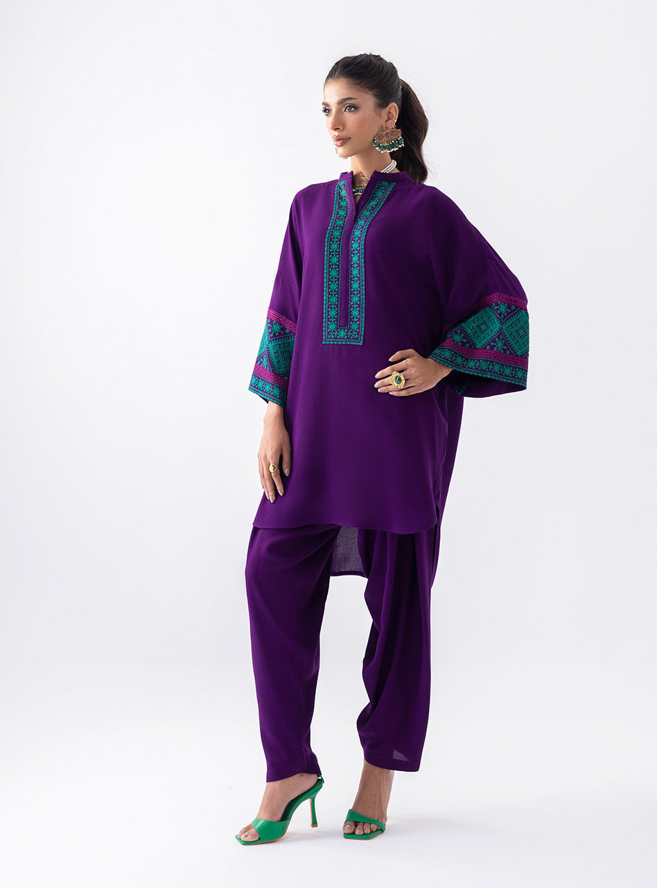 Zainab Chottani | Aara Casual Pret | Blushing Plum XL Dark Purple Ecovero Viscose