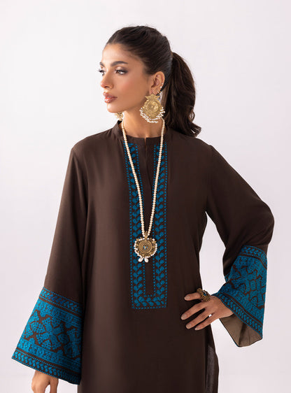 Zainab Chottani | Aara Casual Pret | Dark Chrome S Chocolate Brown Ecovero Viscose