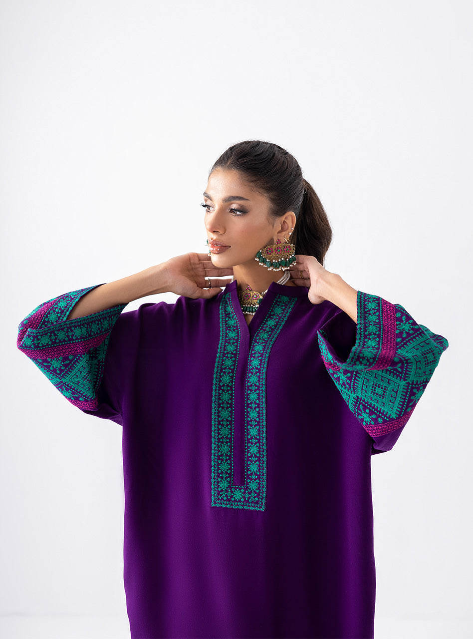 Zainab Chottani | Aara Casual Pret | Blushing Plum S Dark Purple Ecovero Viscose