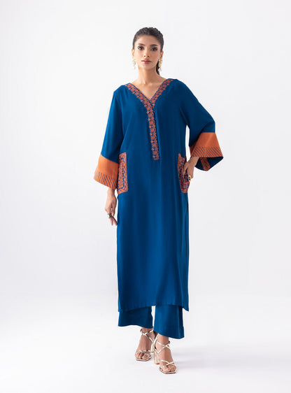 Zainab Chottani | Aara Casual Pret | Electric Sapphire XS Navy Ecovero Viscose
