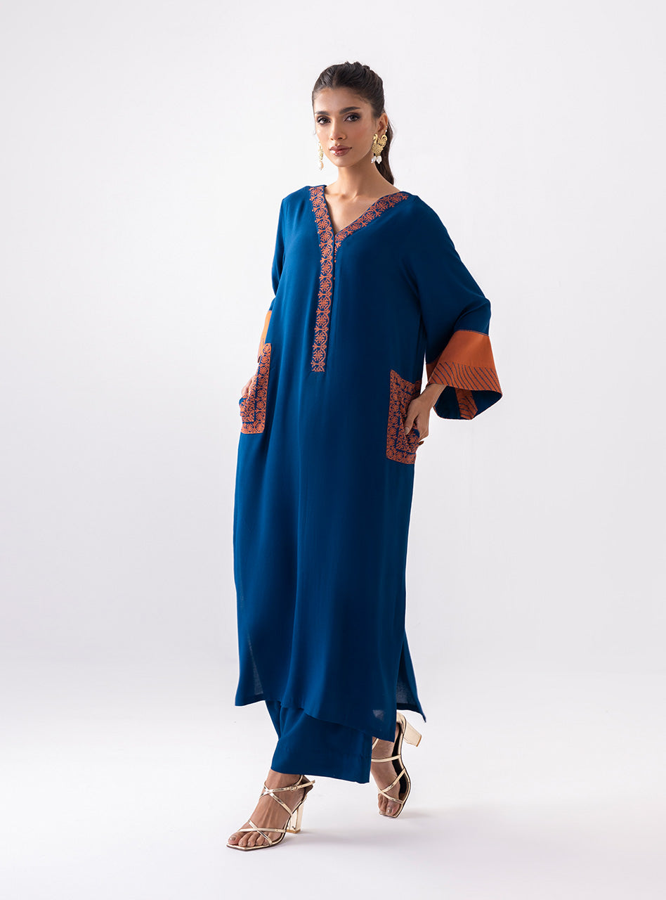 Zainab Chottani | Aara Casual Pret | Electric Sapphire M Navy Ecovero Viscose