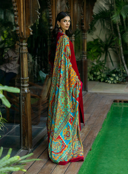 Zainab Chottani | Makhmal Luxe Pret | Shehla XL Blood Red Velvet
