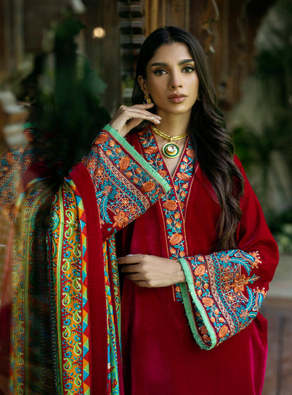 Zainab Chottani | Makhmal Luxe Pret | Shehla M Blood Red Velvet
