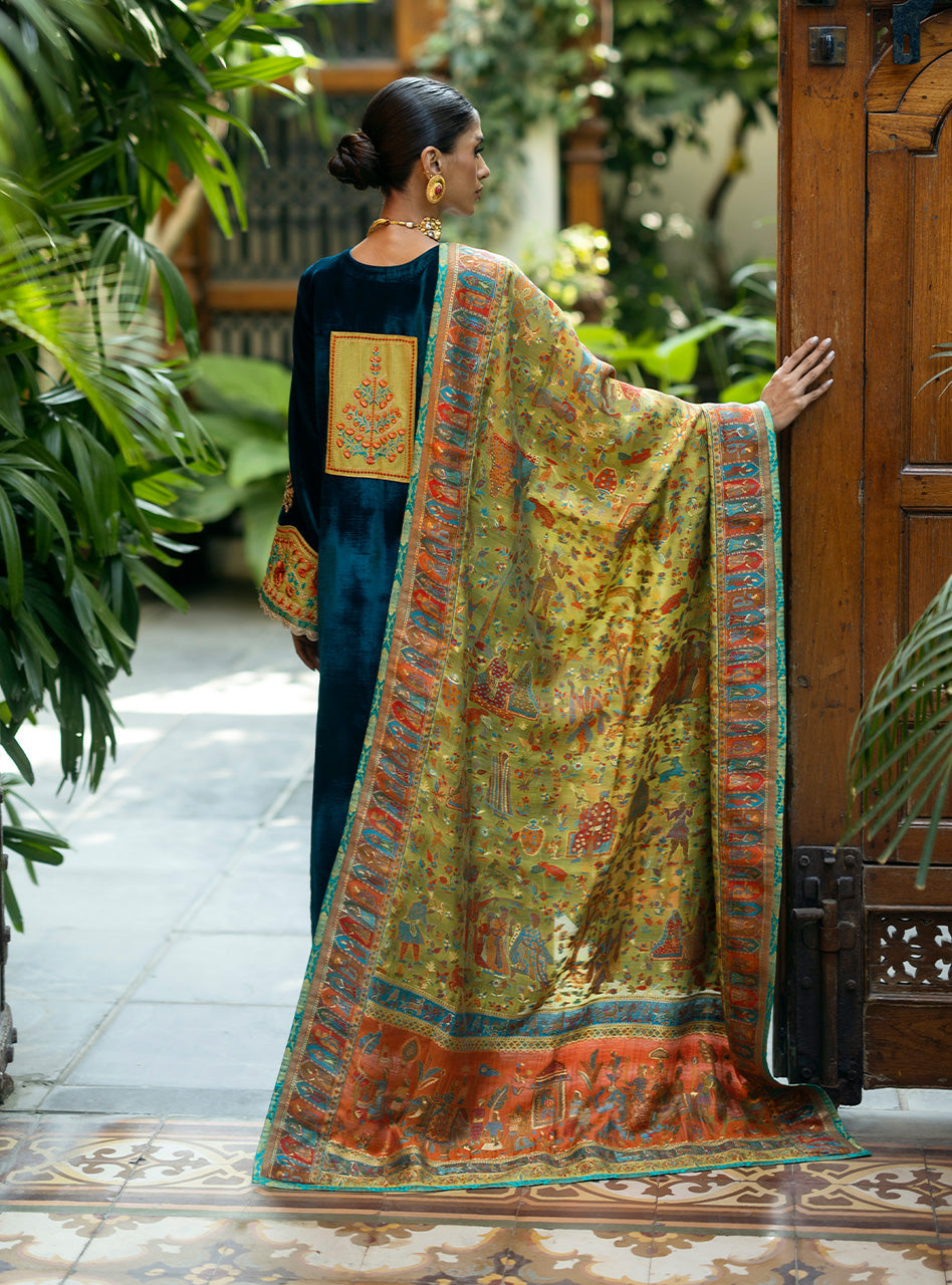 Zainab Chottani | Makhmal Luxe Pret | Soltani S Emerald Green Velvet