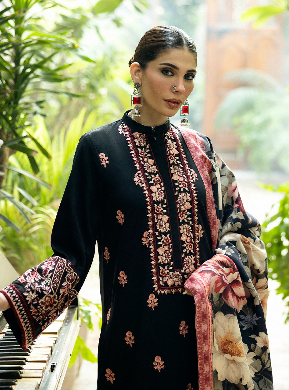 Zainab Chottani | Winter Shawls 24 | Alaya Custom Size Black Herringbone