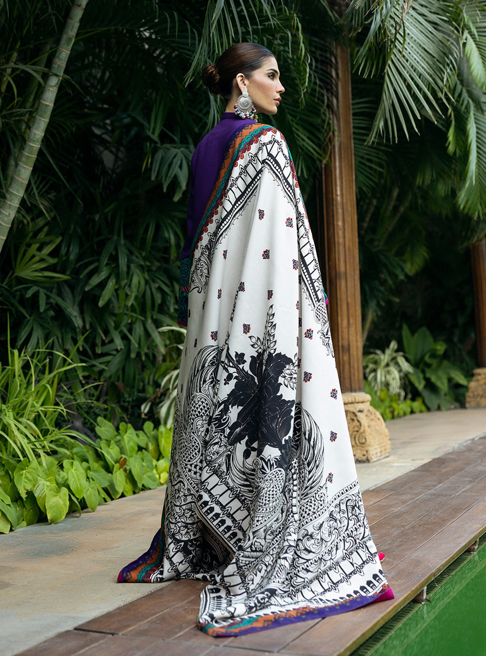 Zainab Chottani | Winter Shawls 24 | Vaniza S Purple Herringbone