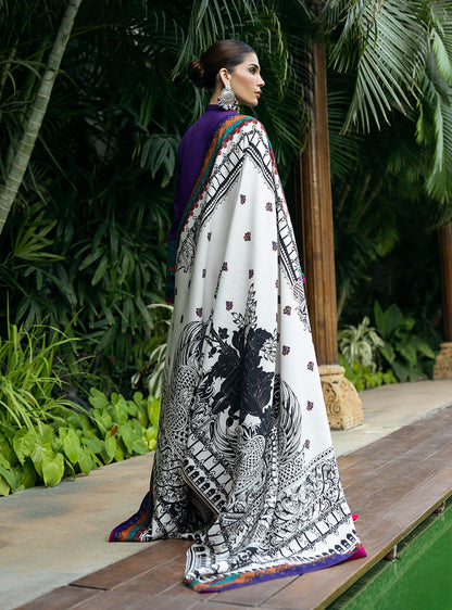 Zainab Chottani | Winter Shawls 24 | Vaniza S Purple Herringbone