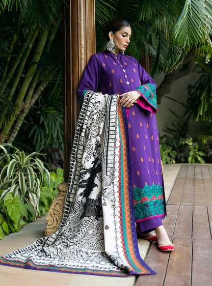 Zainab Chottani | Winter Shawls 24 | Vaniza XS Purple Herringbone