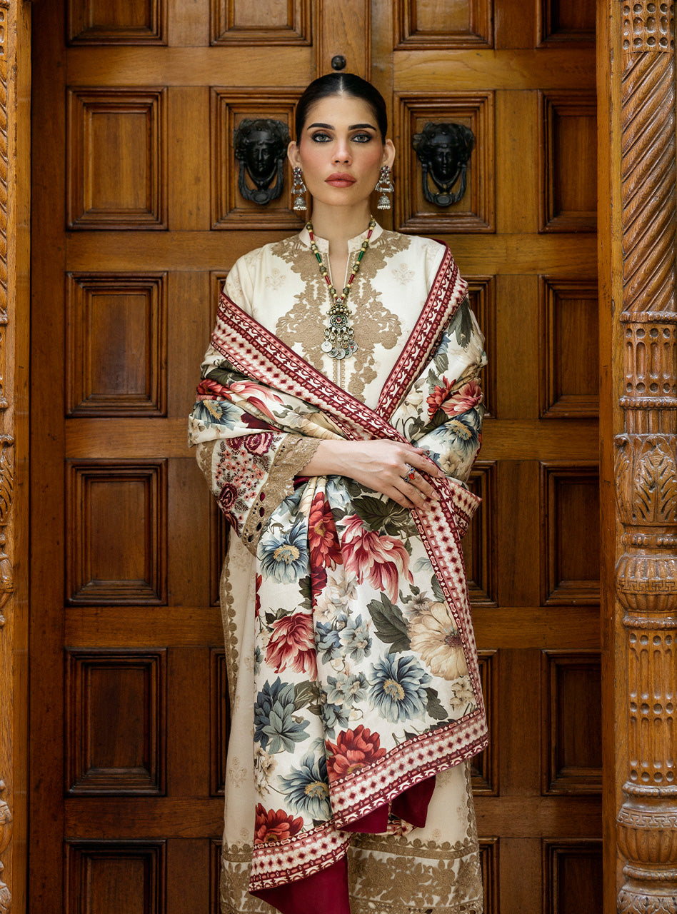 Zainab Chottani | Winter Shawls 24 | Shyna M Ivory Herringbone